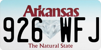 AR license plate 926WFJ