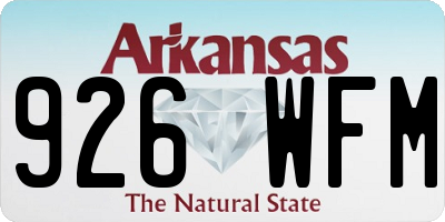 AR license plate 926WFM