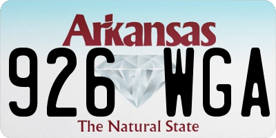 AR license plate 926WGA