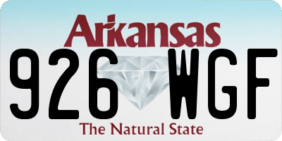 AR license plate 926WGF