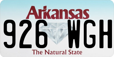 AR license plate 926WGH