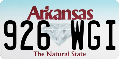 AR license plate 926WGI