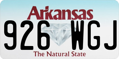 AR license plate 926WGJ