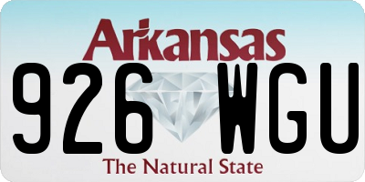 AR license plate 926WGU