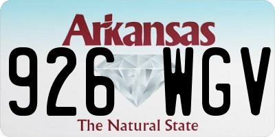 AR license plate 926WGV