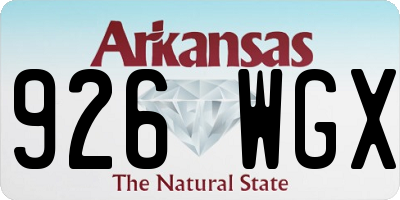AR license plate 926WGX