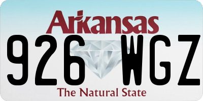 AR license plate 926WGZ