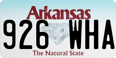 AR license plate 926WHA