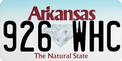 AR license plate 926WHC