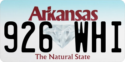 AR license plate 926WHI