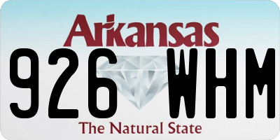 AR license plate 926WHM