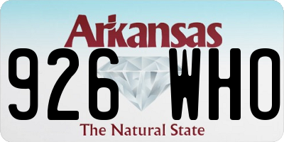 AR license plate 926WHO