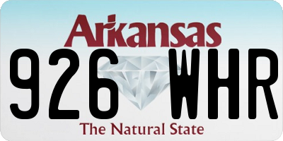 AR license plate 926WHR