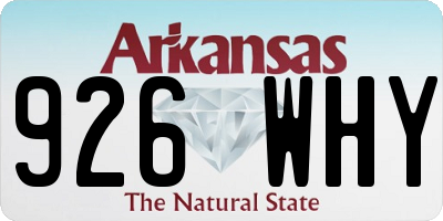 AR license plate 926WHY