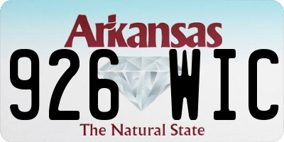 AR license plate 926WIC