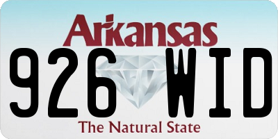 AR license plate 926WID