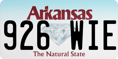 AR license plate 926WIE