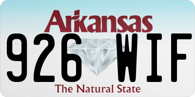 AR license plate 926WIF