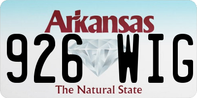 AR license plate 926WIG