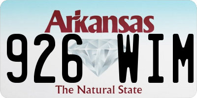 AR license plate 926WIM
