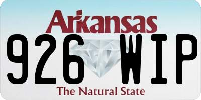 AR license plate 926WIP