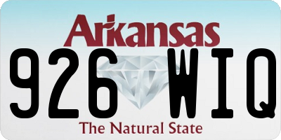 AR license plate 926WIQ