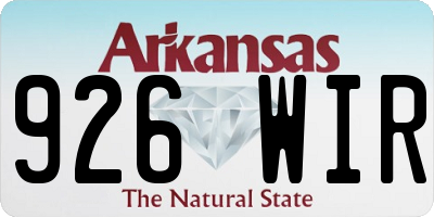 AR license plate 926WIR