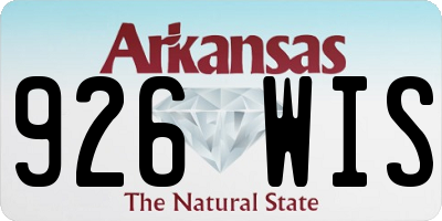AR license plate 926WIS