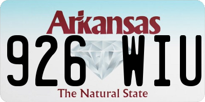 AR license plate 926WIU