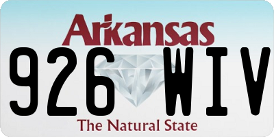 AR license plate 926WIV