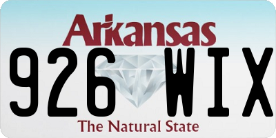 AR license plate 926WIX