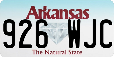 AR license plate 926WJC