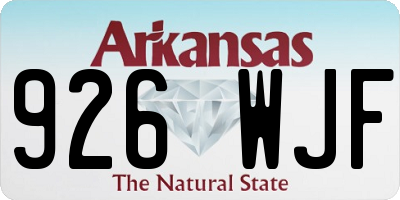 AR license plate 926WJF