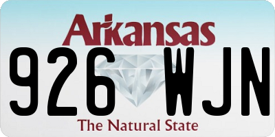 AR license plate 926WJN