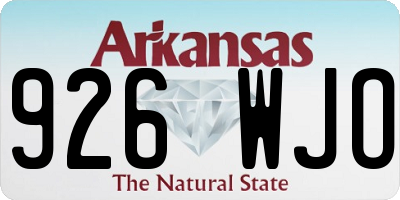 AR license plate 926WJO