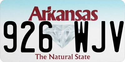 AR license plate 926WJV