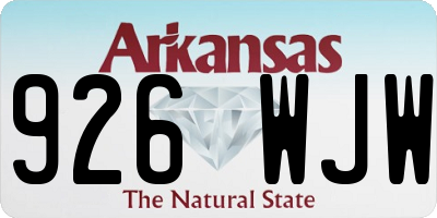 AR license plate 926WJW