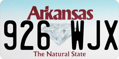 AR license plate 926WJX