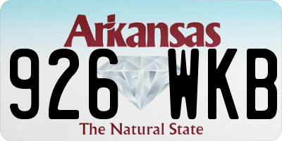 AR license plate 926WKB