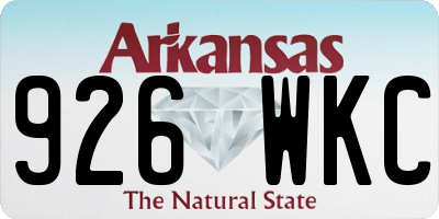 AR license plate 926WKC