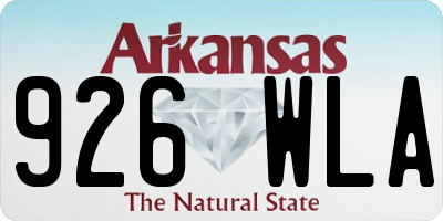 AR license plate 926WLA
