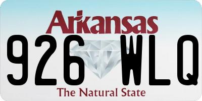 AR license plate 926WLQ