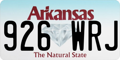 AR license plate 926WRJ
