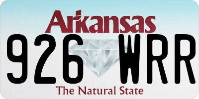 AR license plate 926WRR