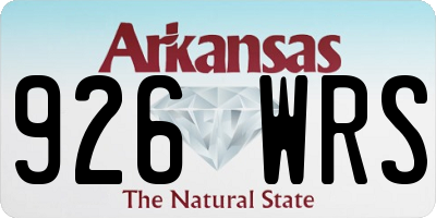 AR license plate 926WRS