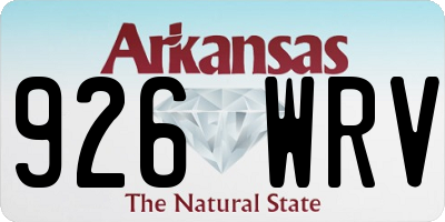AR license plate 926WRV