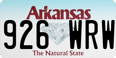 AR license plate 926WRW
