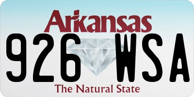 AR license plate 926WSA