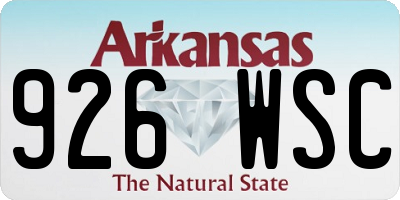 AR license plate 926WSC