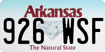 AR license plate 926WSF